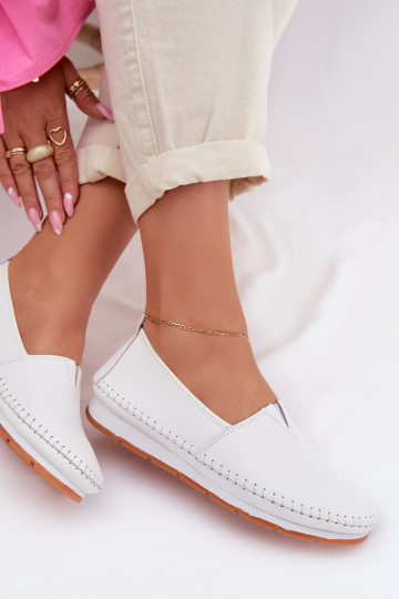 Piel zapatos Femenino S.Barski LR61-7051 el color blanco