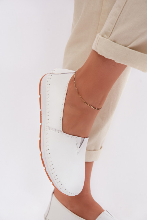 Piel zapatos Femenino S.Barski LR61-7051 el color blanco