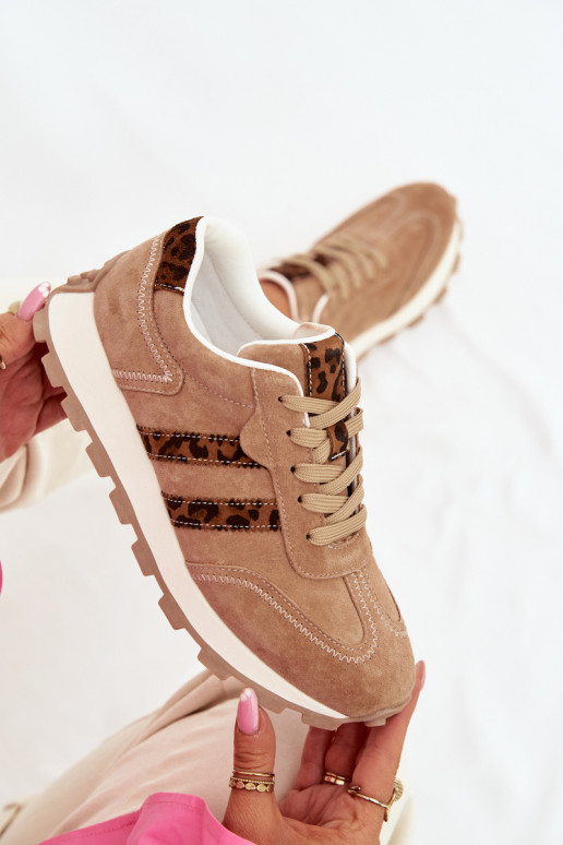 de gamuza Zapatillas modelo zapatos. Femenino con una plataforma con estampados de piel de leopardo S.Barski LR61-7071 color mar