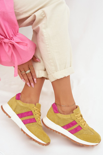 Zapatillas deportivas de ante para mujer Tai turirceline color amarillo