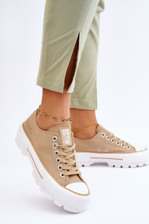  zapatos casuales con una plataforma Big Star LL274154 beige