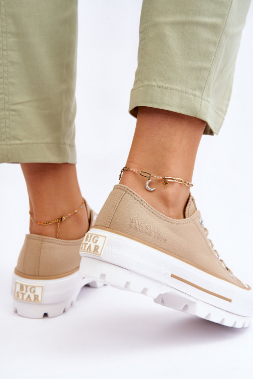  zapatos casuales con una plataforma Big Star LL274154 beige
