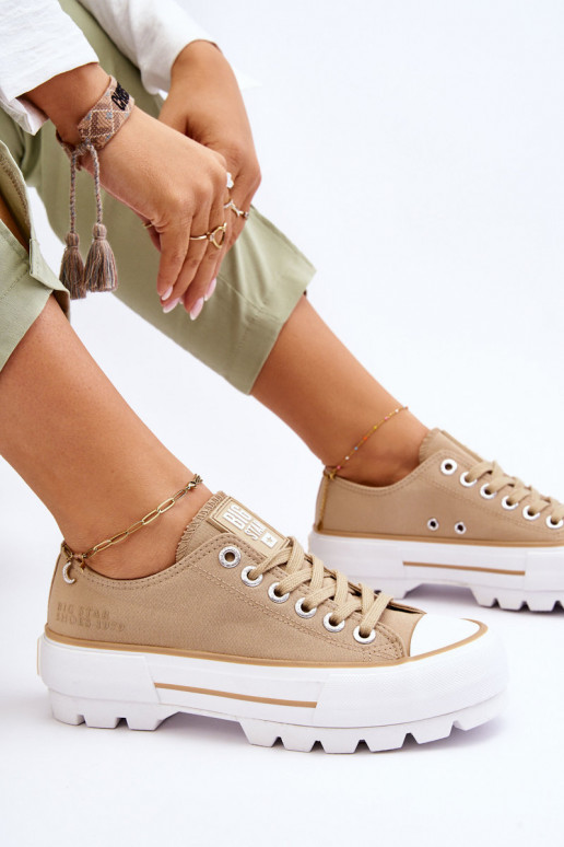  zapatos casuales con una plataforma Big Star LL274154 beige