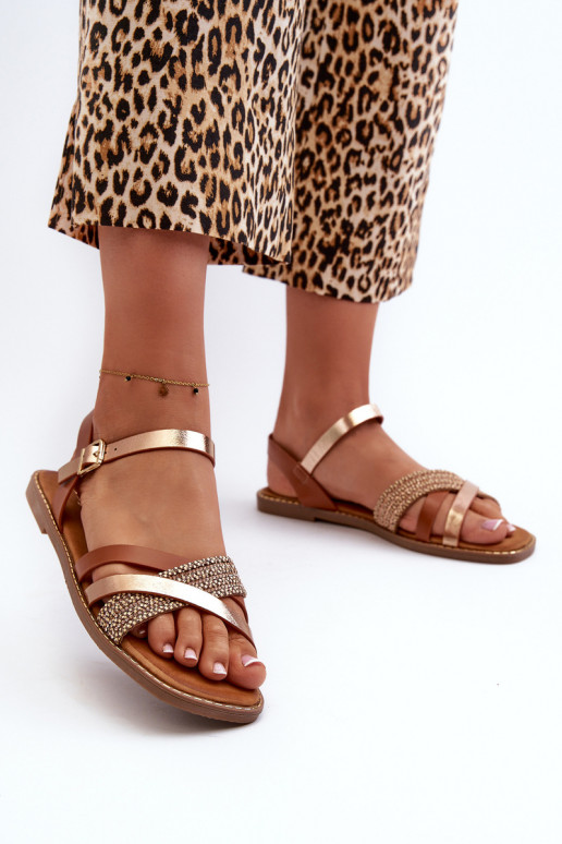 Sandalias de mujer de cuero ecológico Sergio Leone SK085H color marrón