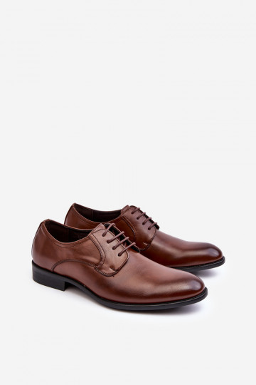 Tiene quesculino Piel zapatos color marrón Harene