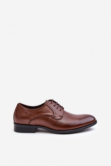 Tiene quesculino Piel zapatos color marrón Harene 2