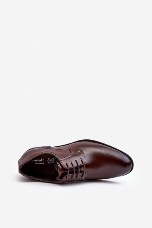 Tiene quesculino Piel zapatos marron oscuro Harene