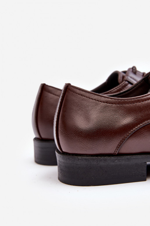 Tiene quesculino Piel zapatos marron oscuro Harene