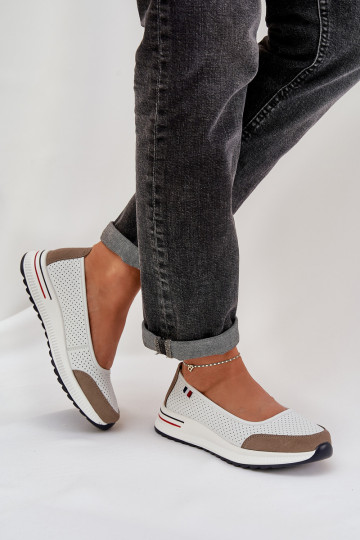 bailarinas en una cuña el color blanco Nelviera