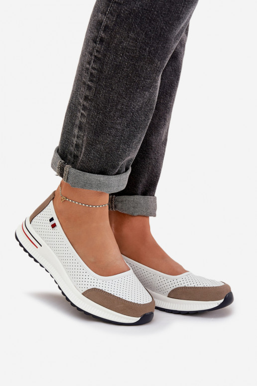 bailarinas en una cuña el color blanco Nelviera