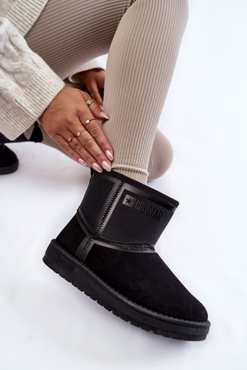 Botas de nieve para mujeres de modelo pantufla color negro Big Star KK274614