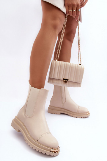 Botas de mujer botas chelsea beige Nialee