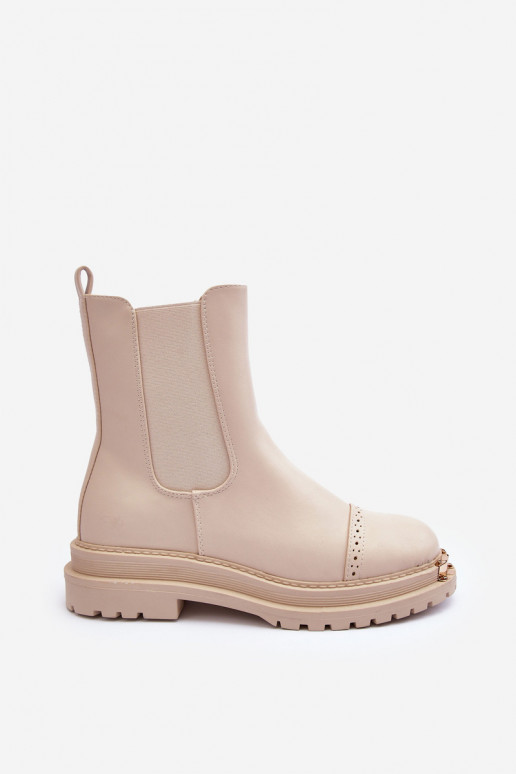 Botas de mujer botas chelsea beige Nialee