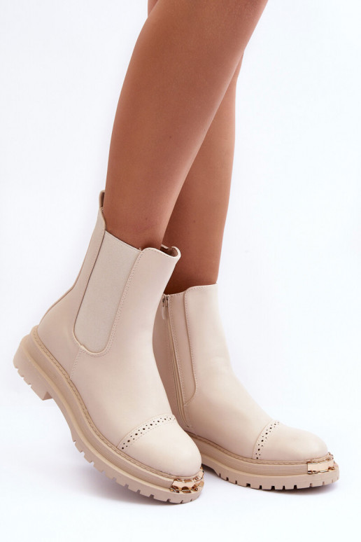 Botas de mujer botas chelsea beige Nialee