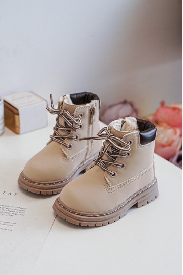 botas para niños zapatos con cremalleras beige Bansi 2