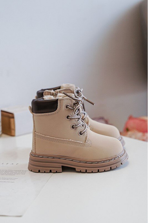 botas para niños zapatos con cremalleras beige Bansi