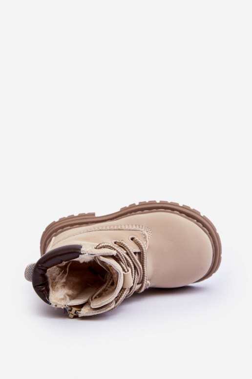 botas para niños zapatos con cremalleras beige Bansi