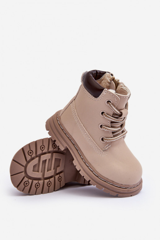 botas para niños zapatos con cremalleras beige Bansi