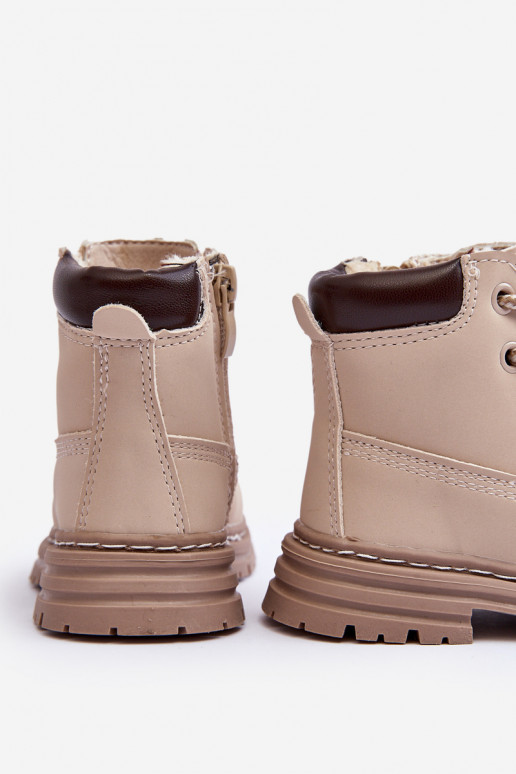 botas para niños zapatos con cremalleras beige Bansi