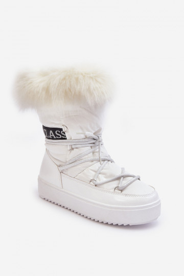 Botas de nieve para mujer con cordones color blanco Santero 2