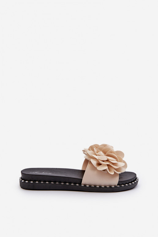 zapatillas de mujer Ozdobione con motivos floralesami beige Cellanen