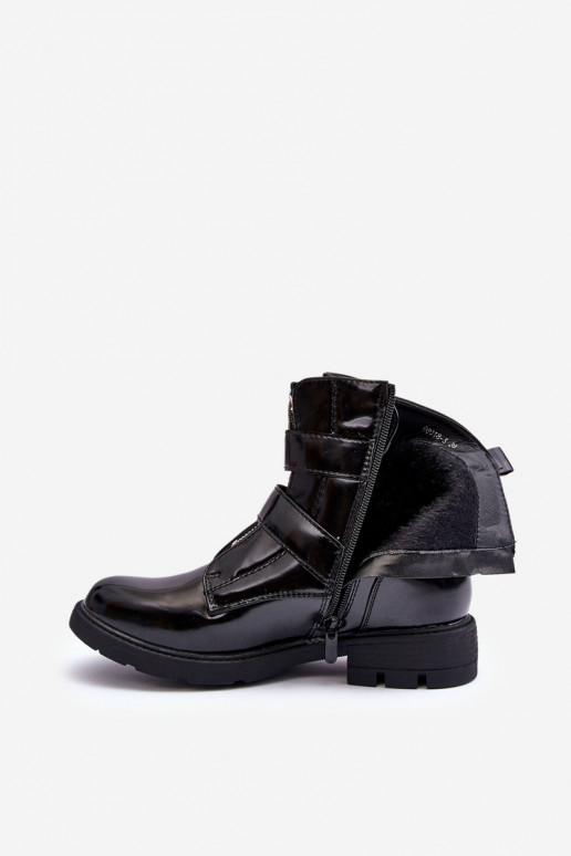 Femenino calentamiento Botas con tacones anchos con cremalleras de color negro Joshie