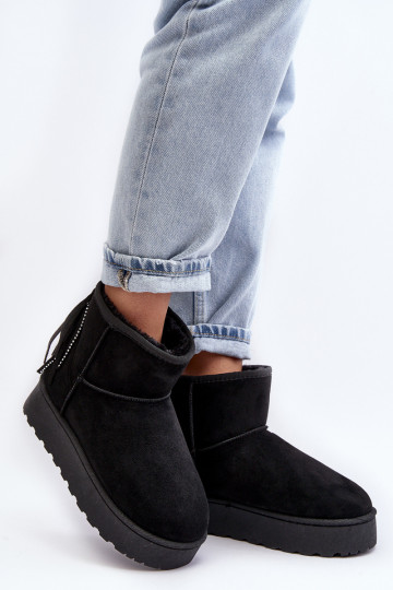 Botas de nieve para mujer Lirico con plataforma y flecos de color negro 2