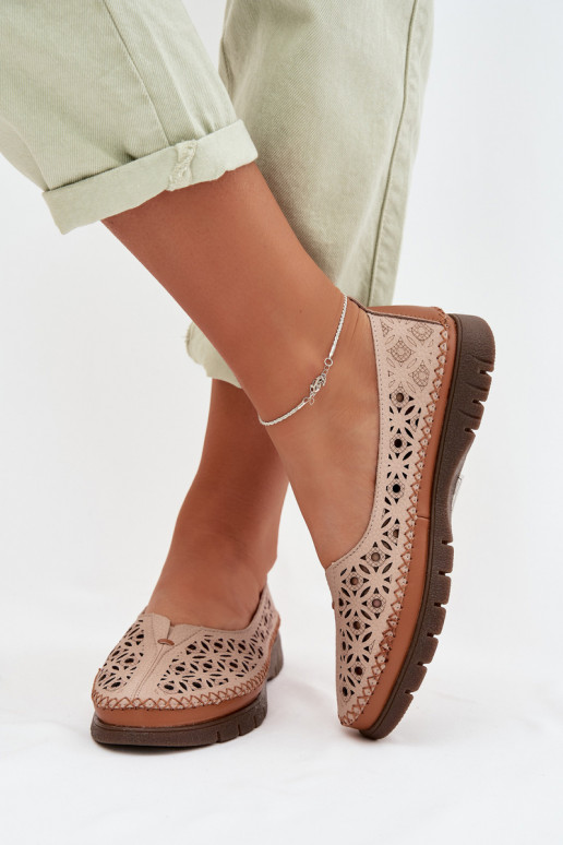 Bailarinas caladas FemeninoActivadoturalnej Skóry Sergio Leone SP-006 color rosa