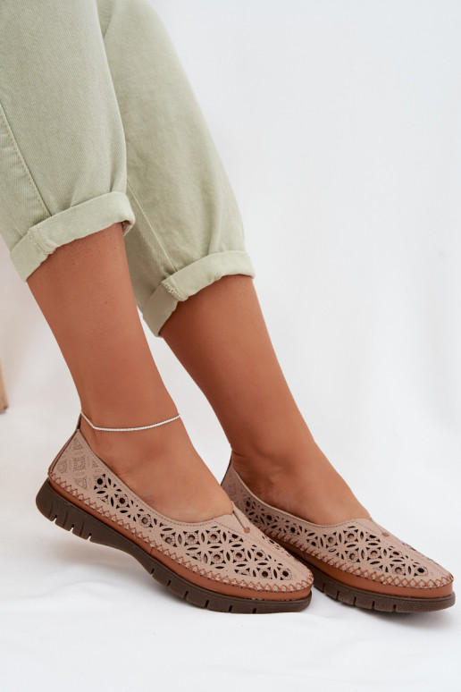 Bailarinas caladas FemeninoActivadoturalnej Skóry Sergio Leone SP-006 color rosa