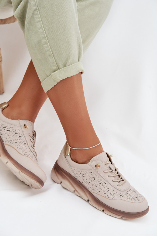 Piel de gamuza Zapatillas modelo zapatos. Femenino con elementos calados Sergio Leone SP-002 color marrón