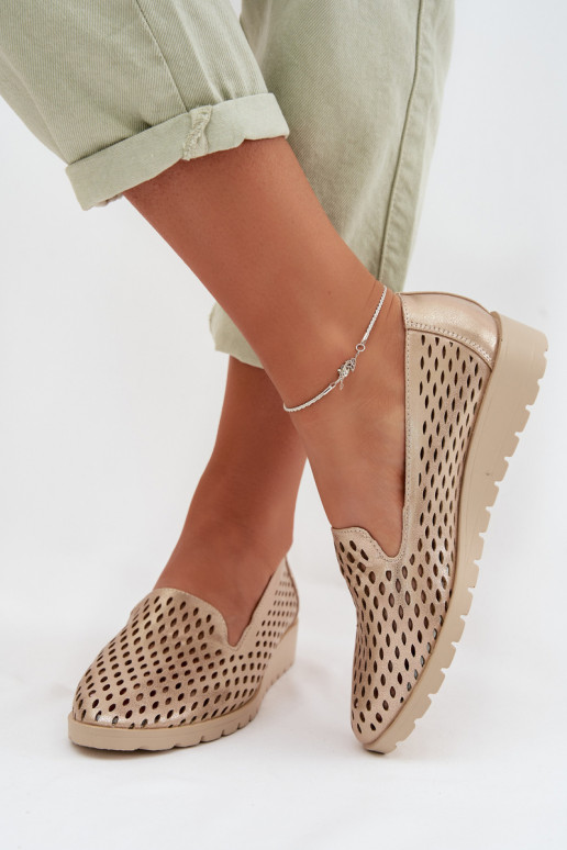 con elementos calados zapatos Femenino color dorado Flariette