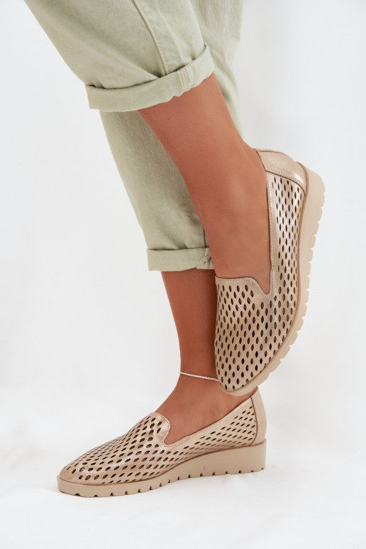 con elementos calados zapatos Femenino color dorado Flariette