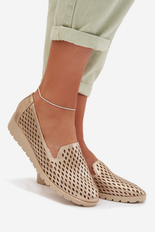 con elementos calados zapatos Femenino color dorado Flariette