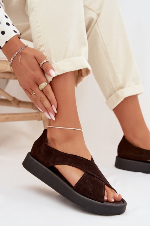 Sandalias de mujerActivadoturalnego de gamuzau Zazoo 3196 CzekoladoAe