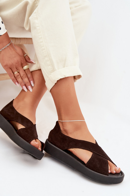 Sandalias de mujerActivadoturalnego de gamuzau Zazoo 3196 CzekoladoAe