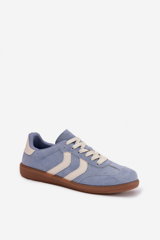 Zapatillas modelo zapatos. Femeninode gamuza ecológicau color azul Jesavella