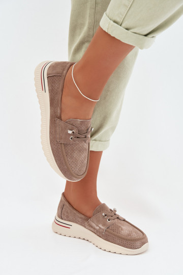 Zapatos color arena de ante natural Selorette