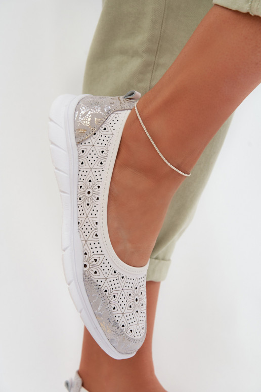 Piel Bailarinas caladas S.Barski GR61-5973 el color blanco