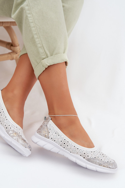 Piel Bailarinas caladas S.Barski GR61-5973 el color blanco