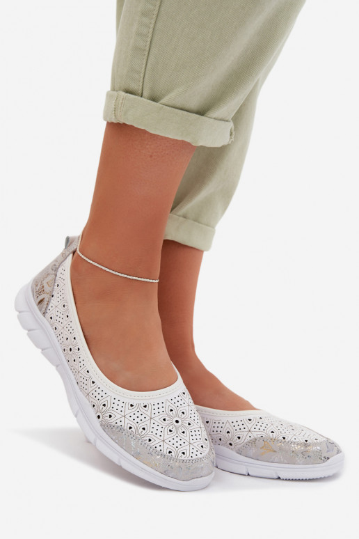 Piel Bailarinas caladas S.Barski GR61-5973 el color blanco