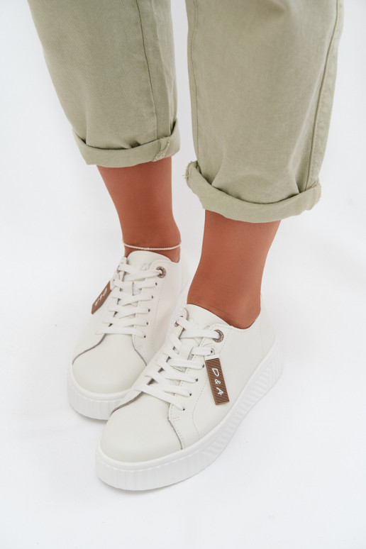 Zapatillas modelo zapatos. FemeninoActivadoturalnej Skóry D&A GR61-5591 el color blanco