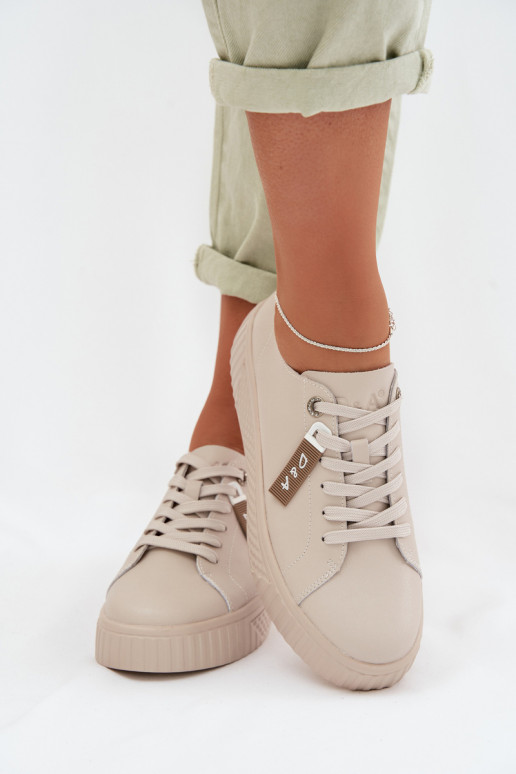 Zapatillas modelo zapatos. FemeninoActivadoturalnej Skóry D&A GR61-5591 beige