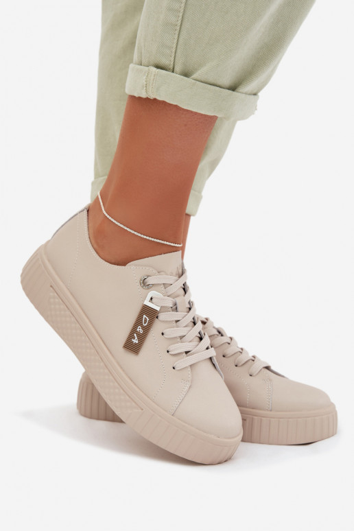 Zapatillas modelo zapatos. FemeninoActivadoturalnej Skóry D&A GR61-5591 beige