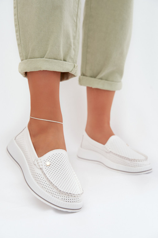 zapatos FemeninoActivadoturalnej Skóry S.Barski GR61-5980 el color blanco