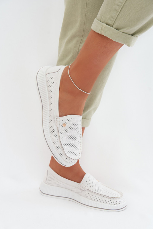 zapatos FemeninoActivadoturalnej Skóry S.Barski GR61-5980 el color blanco