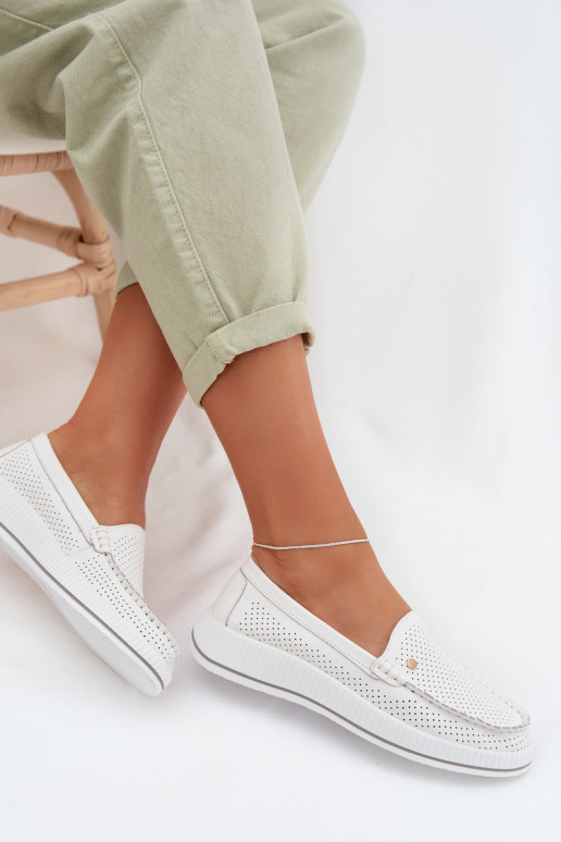 zapatos FemeninoActivadoturalnej Skóry S.Barski GR61-5980 el color blanco