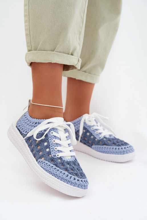 con escritos Piel zapatos Femenino D&A GR61-5951 color azul