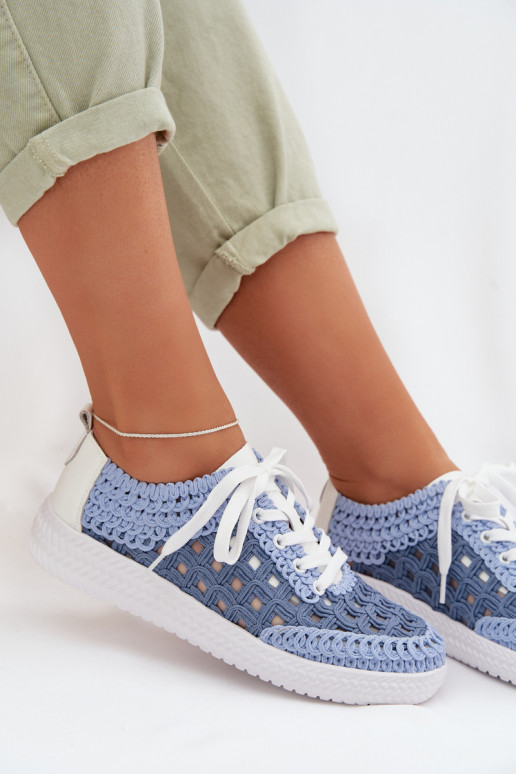 con escritos Piel zapatos Femenino D&A GR61-5951 color azul