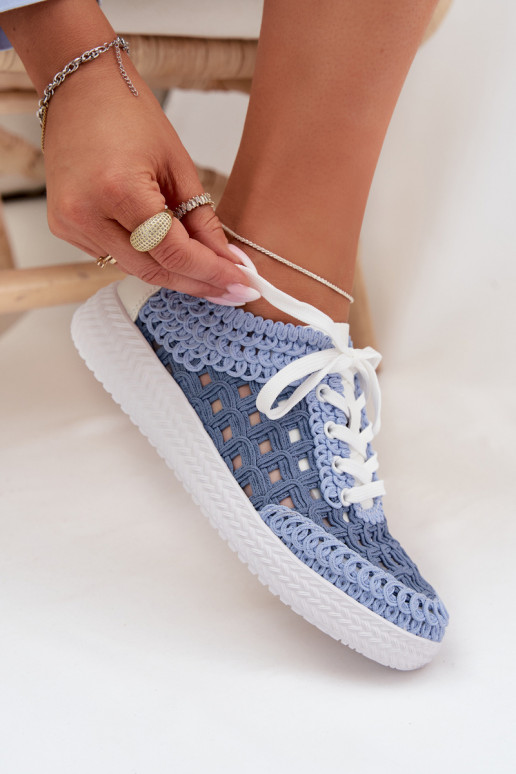 con escritos Piel zapatos Femenino D&A GR61-5951 color azul