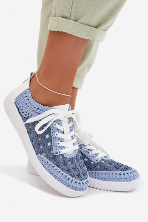 con escritos Piel zapatos Femenino D&A GR61-5951 color azul